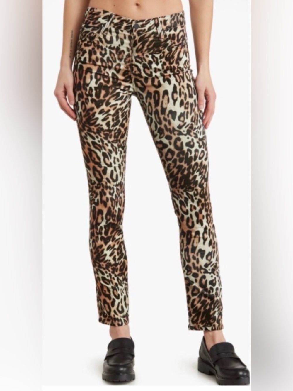 AG Adriano Goldschmied NWT Mari Leopard Velvet High Rise Straight Jeans Size 23
